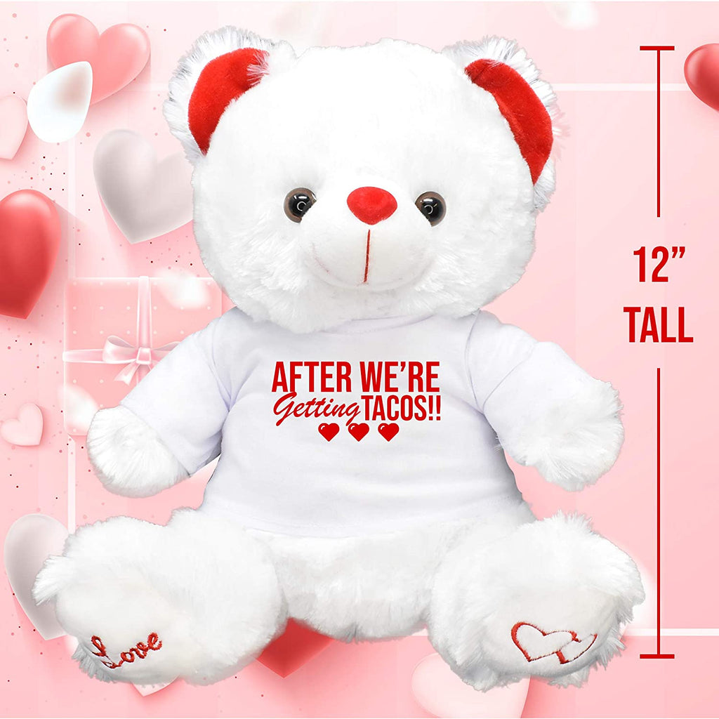 After We're Getting Tacos Funny Valentines Day Gift Teddy Bear Chocolates Gift Bag Plush Girlfriend Boyfriend Galentines Husband Wife