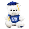 CONGRATS On Your Cool Hat! Funny Graduation Gift White Teddy Bear Plush 12" Tall Blue Shirt