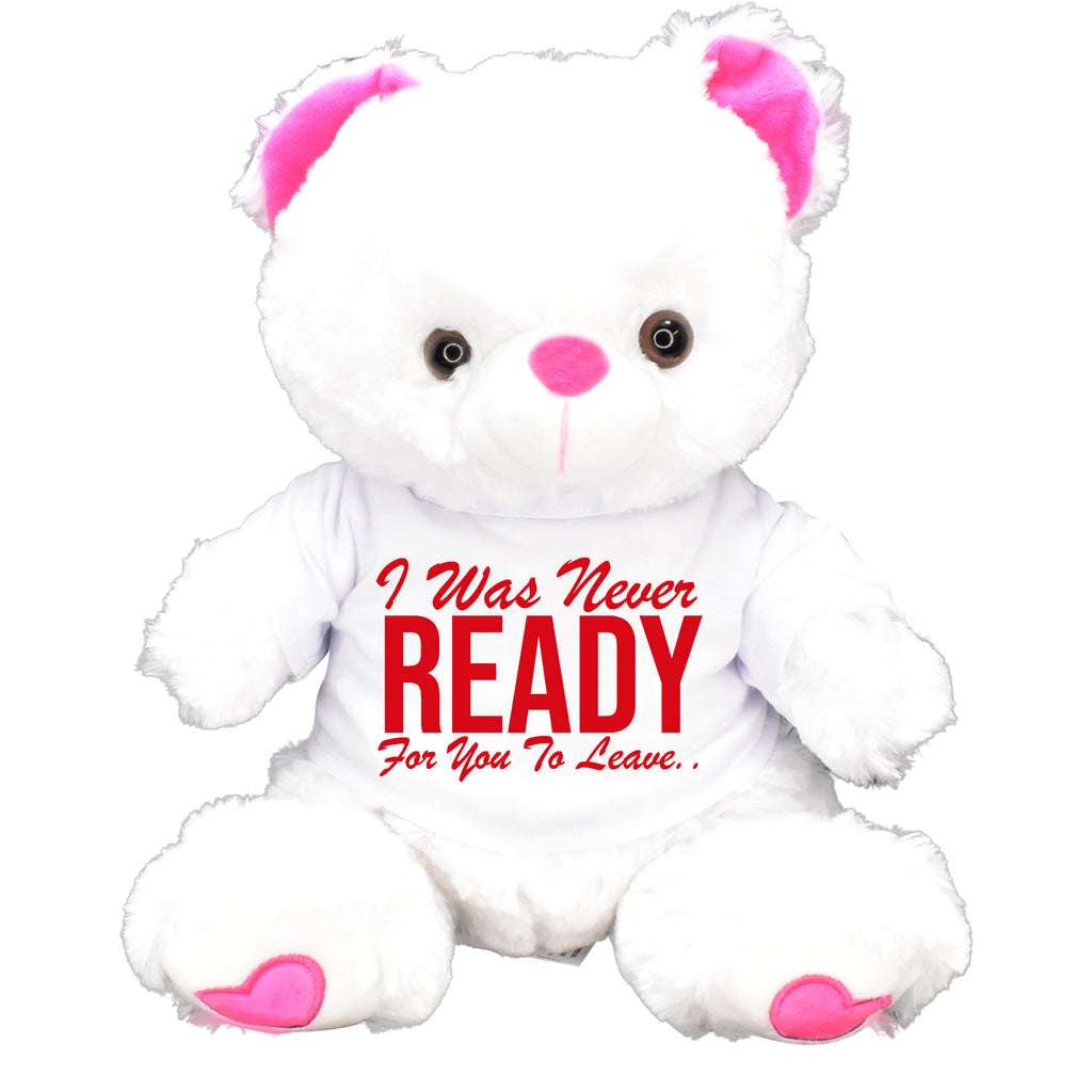 I Was Never Ready White Teddy Bear Soft Plush White Shirt Break Up Relationship Goodbye Farewell Comfort Sympathy Gift