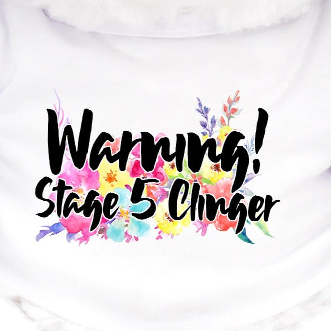 Warning! Stage 5 Clinger 12"Teddy Bear Plush Soft White Floral Funny Unique Perfect Gift For Any Occasion Relationship