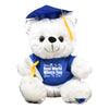 Welcome To The Real World! Funny Graduation Gift White Teddy Bear Plush 12" Tall Blue Shirt