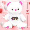 Sometimes When I close My Eyes 12"Teddy Bear Plush Soft White Floral Unique Funny Silly Slogan Humor Perfect Gift For Any Occasion